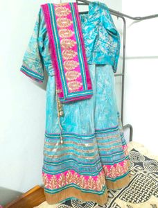Stunning Blue &amp; Pink Lehenga Choli