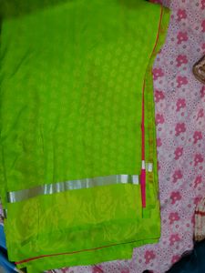 Parrot Green Saree