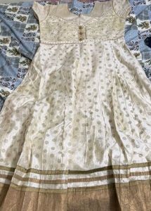 Elegant Cream & Gold Anarkali