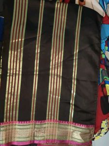 Elegant Striped Saree with full sleeves blouse