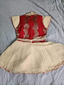Beautiful Red and Beige Frock for newborn