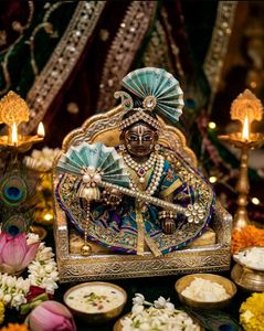 handmade laddu gopal bansuri and mukut