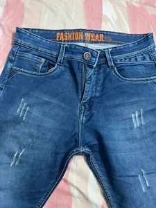 Men's Blue Distressed Jeans