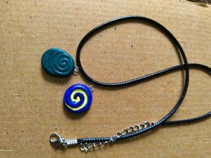 Set of 2 - Van Gogh, Moana Handmade Swirl Pendant