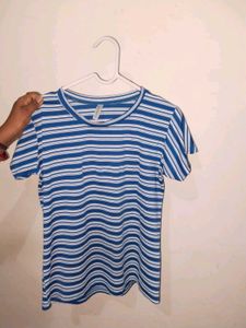 Blue &amp; White Striped T-Shirt