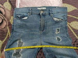 COMBO -Distressed Light Wash Jeans and black top