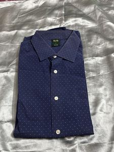Elite Men's Navy Dotted Dress Shirt