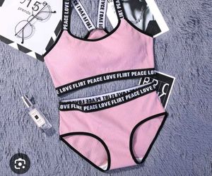 Ribbed Pink Bralette & Panty Set