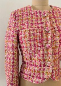 Chic Tweed Blazer and Skirt Set