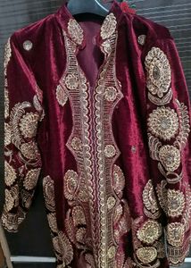 Elegant Embroidered Velvet Jacket with net dupatta