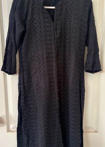 Elegant Black Chikankari Kurta