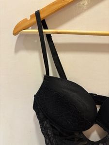 Black Lace Detail Corset Top