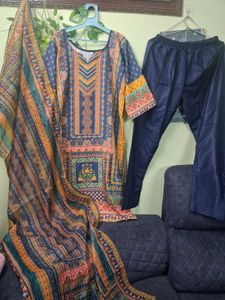 Vibrant Printed Kurta Set with Dupatta