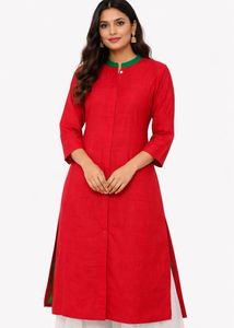 Red Straight Kurta