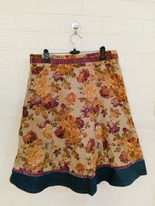 Vintage Floral Midi Skirt