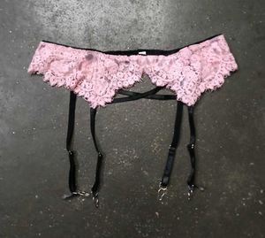 Pink Lace Garter Belt