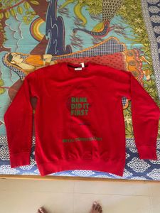 Men's Red Graphic Print Long Sleeve T-Shirt