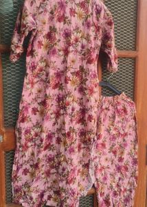 Pink Floral Kurta Set