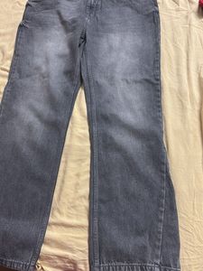 Stylish Grey Wash Wide Leg Jeans