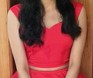 Red silk Skirt and top set