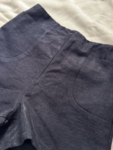 High-Waisted Dark Wash Shorts