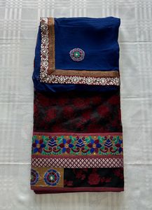 Designer Georgette & Lace Saree