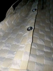 brand new Cream Textured Button-Up Dress