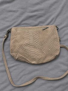 Vintage Italian Reptile-Pattern Crossbody Bag