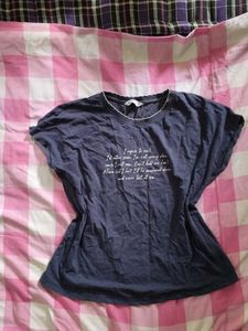 Dark Blue Graphic Print T-Shirt