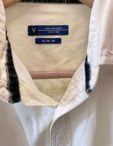 Van heusen Men's lemonish Cream Casual Shirt