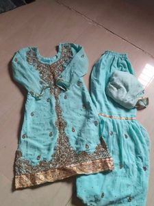 Beautiful Aqua Kurta Set with Dupatta