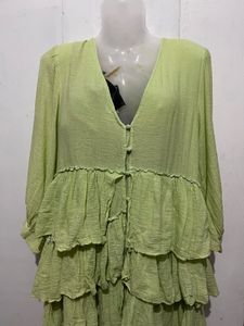 Lime Green Tiered Mini Dress