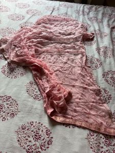 Pink Shaded Banarasi Kurta Set (Women's)