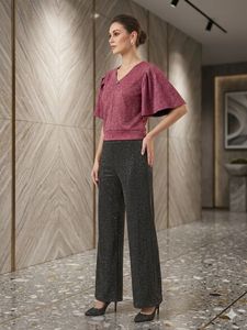 Sparkly Wide Leg Pants With Beautiful Top
