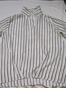 Chic Striped Collared Blouse