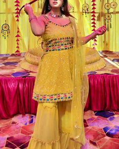 Beautiful Yellow Kurta Set with Sharara