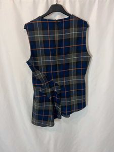 Plaid Sleeveless Peplum Top