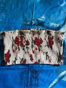 Smocked Floral Tube Top