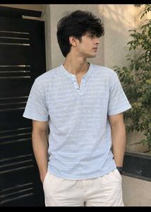 Men's Striped Henley T-Shirt