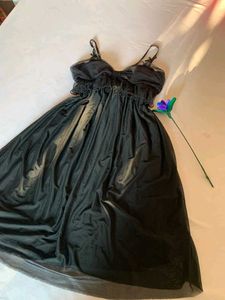 Black Ruffle Nightgown