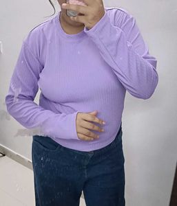 Lavender Textured Long Sleeve Top