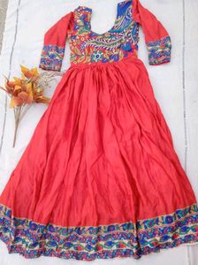 Vibrant Red Anarkali Style Gown