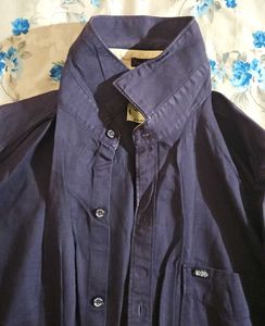 Men's Navy Blue Button-Down Shirt