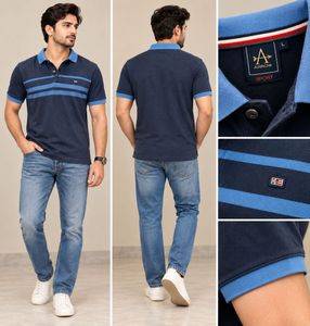 Men's Striped Polo T-Shirt