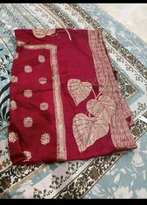Elegant Pink Mirror work gown with duppata