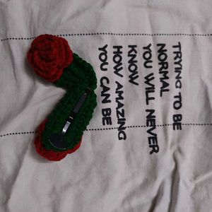 Crochet Rose Hair Clip (Pair)