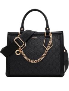 Aldo Black Textured Handbag