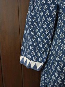 Ethnic Blue Printed Cotton Kurta