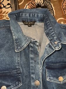Denim Shirt Dress with Pockets