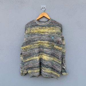 Striped Knit Pullover Sweater
